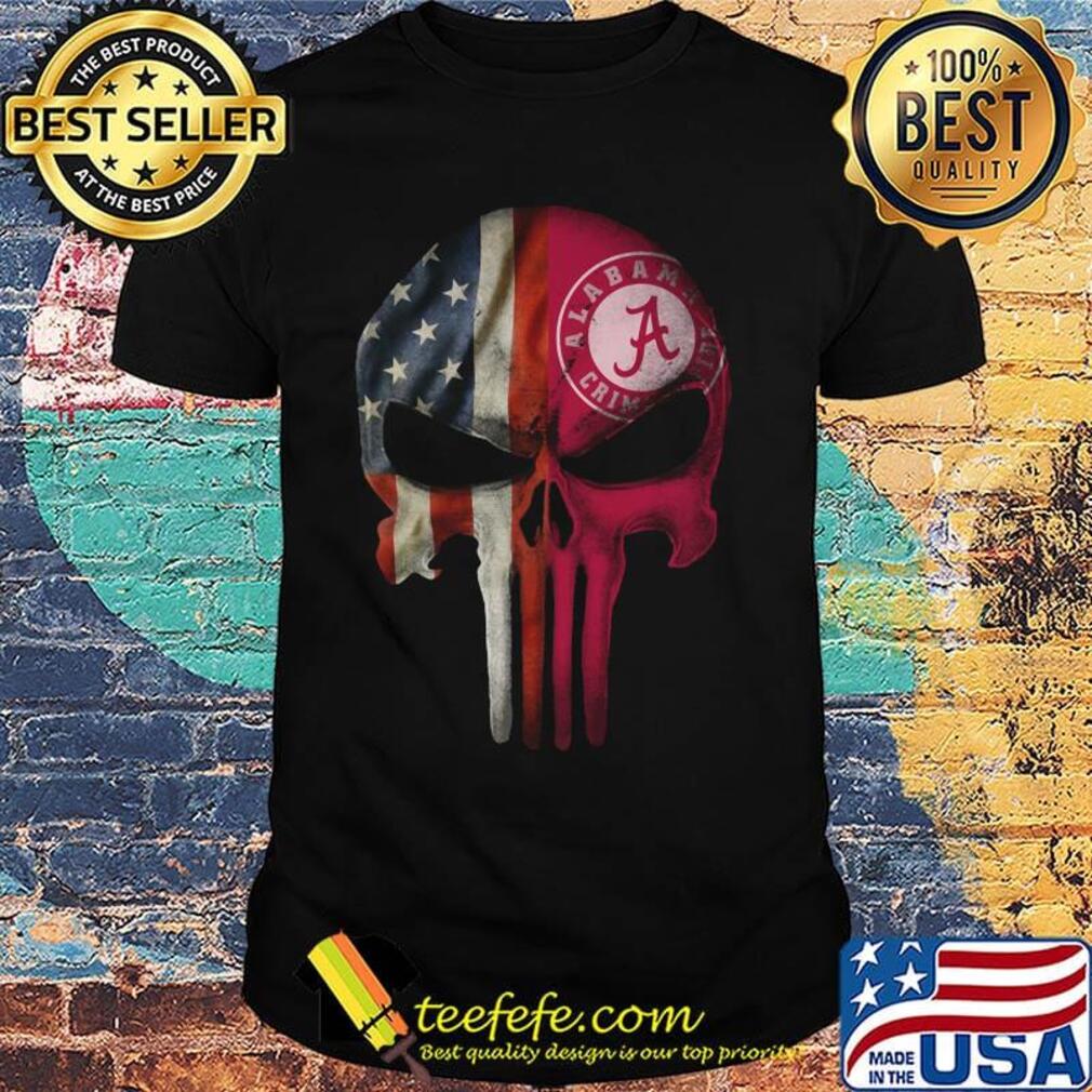 Skull american flag alabama crimson tide independence day shirt