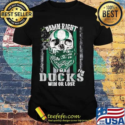 Skull damn right I'm a oregon ducks fan win or lose american flag independence day shirt