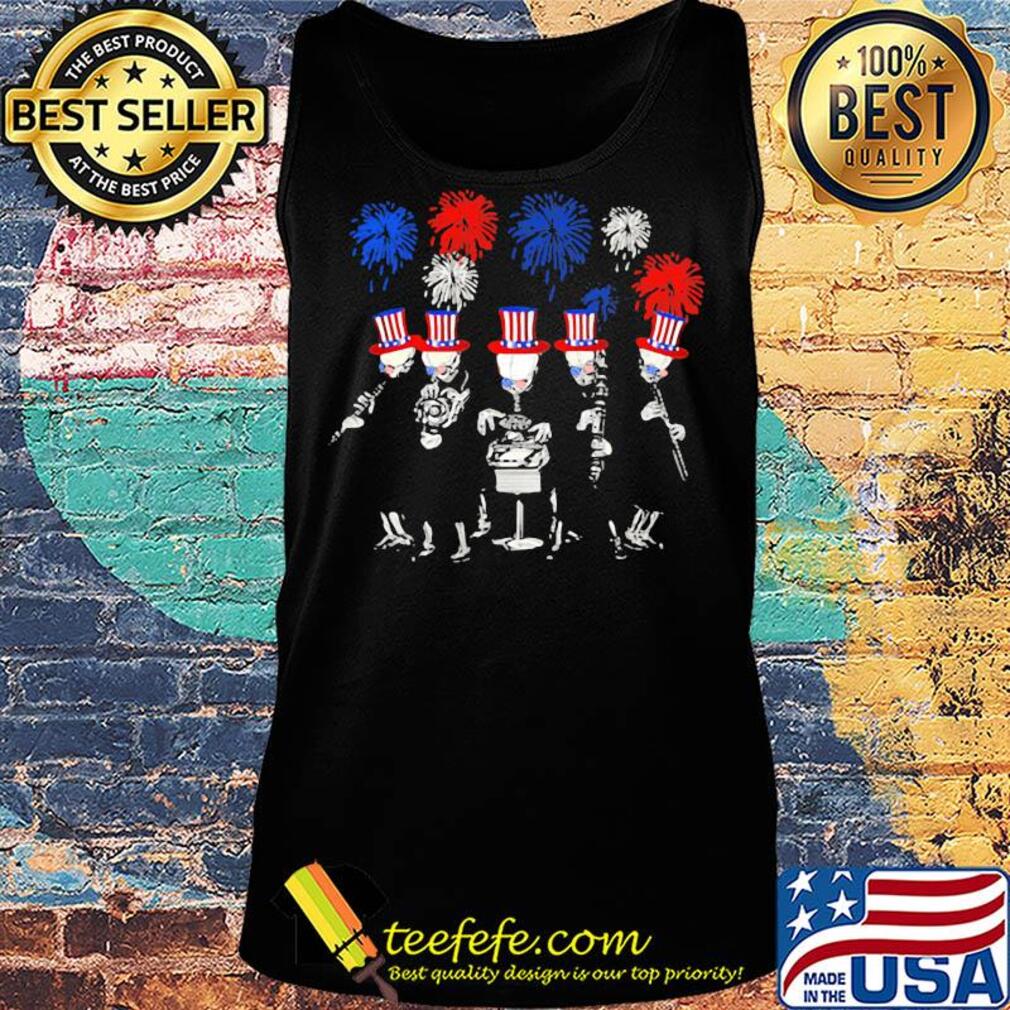 Skull drummer American flag veteran Independence day s Tank top Skull drummer American flag veteran Independence day s Tank top