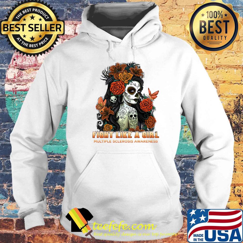 Skull fight like a girl multiple sclerosis awareness flowers butterfly s Hoodie Skull fight like a girl multiple sclerosis awareness flowers butterfly s Hoodie