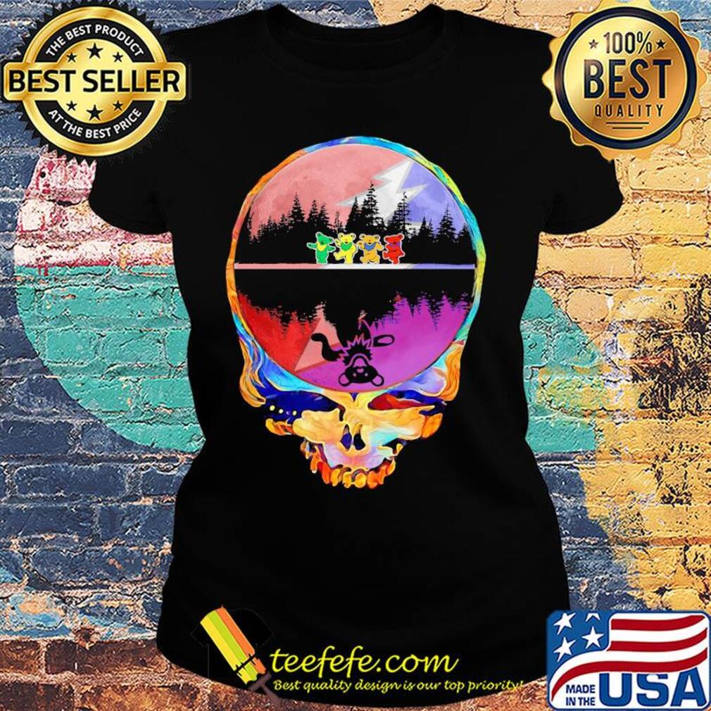 Skull hippie bear water reflection s Ladies tee Skull hippie bear water reflection s Ladies tee