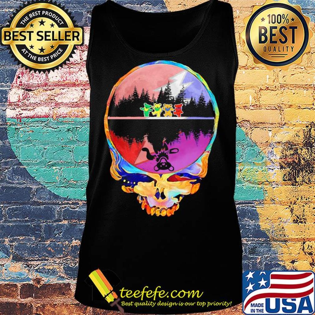 Skull hippie bear water reflection s Tank top Skull hippie bear water reflection s Tank top