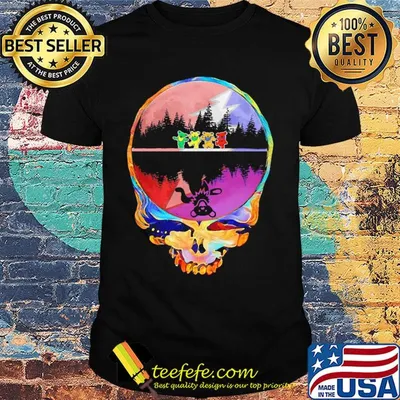 Skull hippie bear water reflection shirt