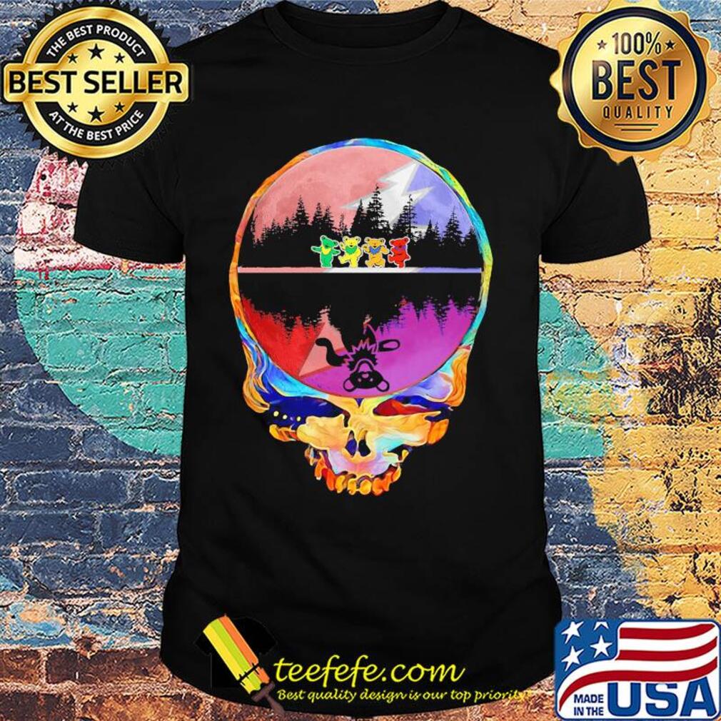 Skull hippie bear water reflection shirt Skull hippie bear water reflection shirt