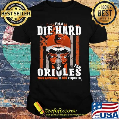 Skull I'm a die hard fan baltimore orioles your approval is not required american flag independence day shirt