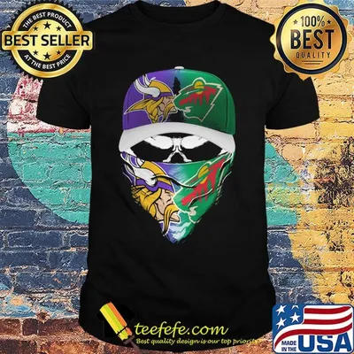Skull mask minnesota vikings and minnesota wild shirt