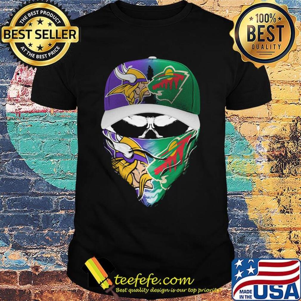 Skull mask minnesota vikings and minnesota wild shirt