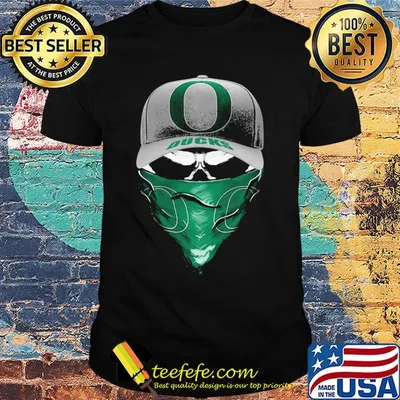 Skull mask oregon ducks football logo shirt