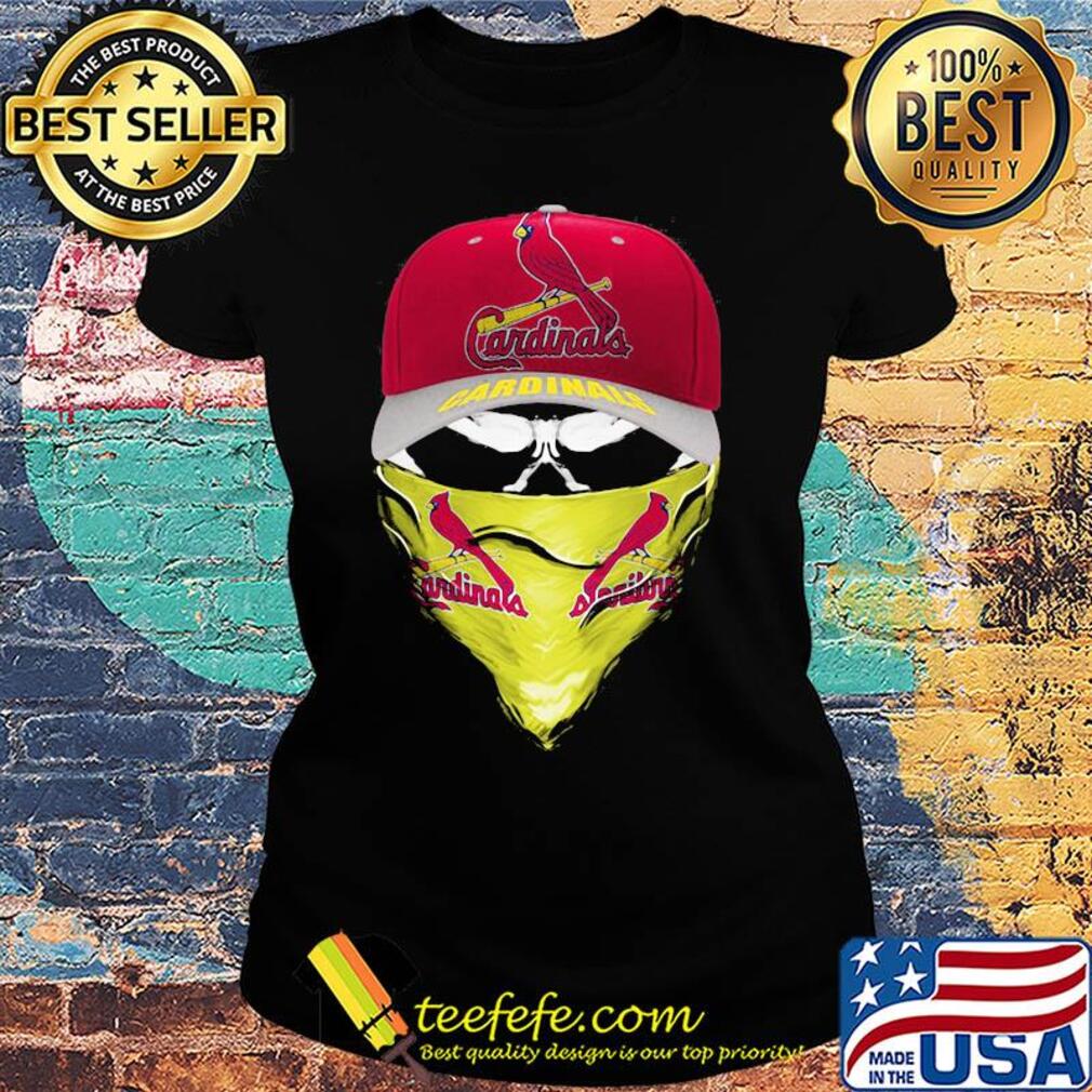 Skull mask st. louis cardinals baseball logo s Ladies tee Skull mask st. louis cardinals baseball logo s Ladies tee
