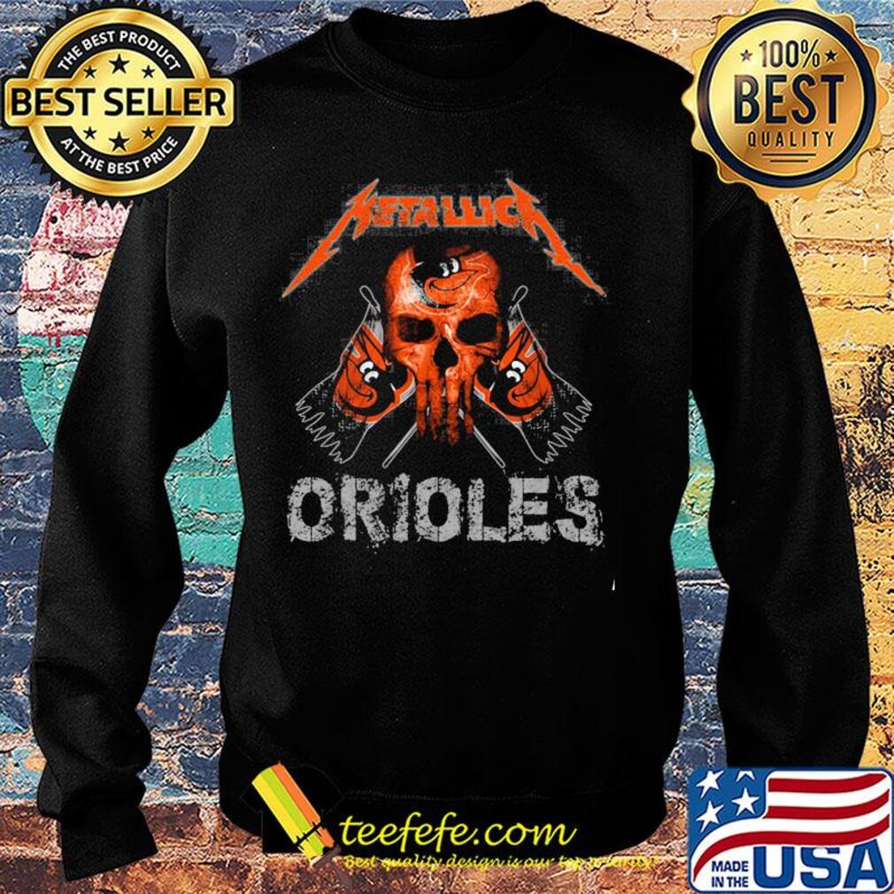 Skull metallica baltimore orioles flag s Sweater Skull metallica baltimore orioles flag s Sweater