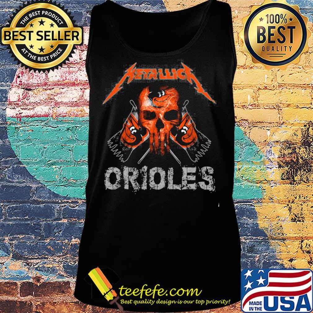 Skull metallica baltimore orioles flag s Tank top Skull metallica baltimore orioles flag s Tank top