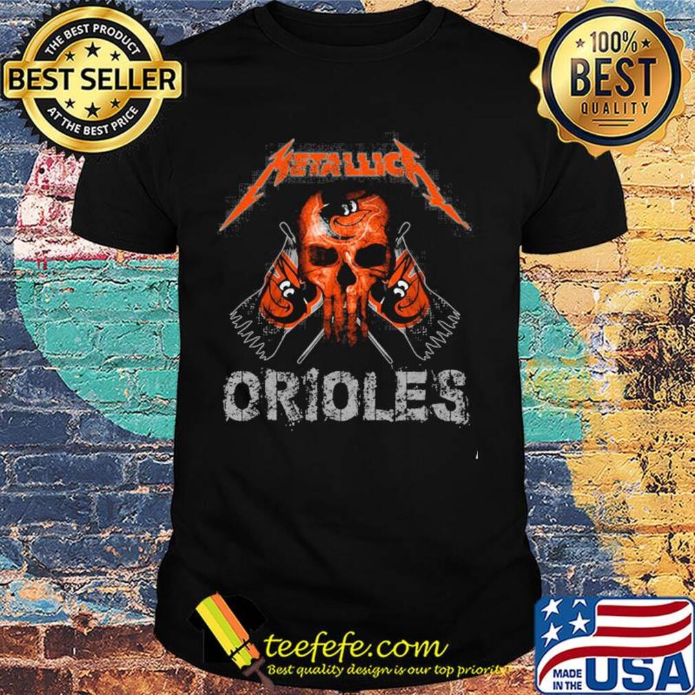 Skull metallica baltimore orioles flag shirt