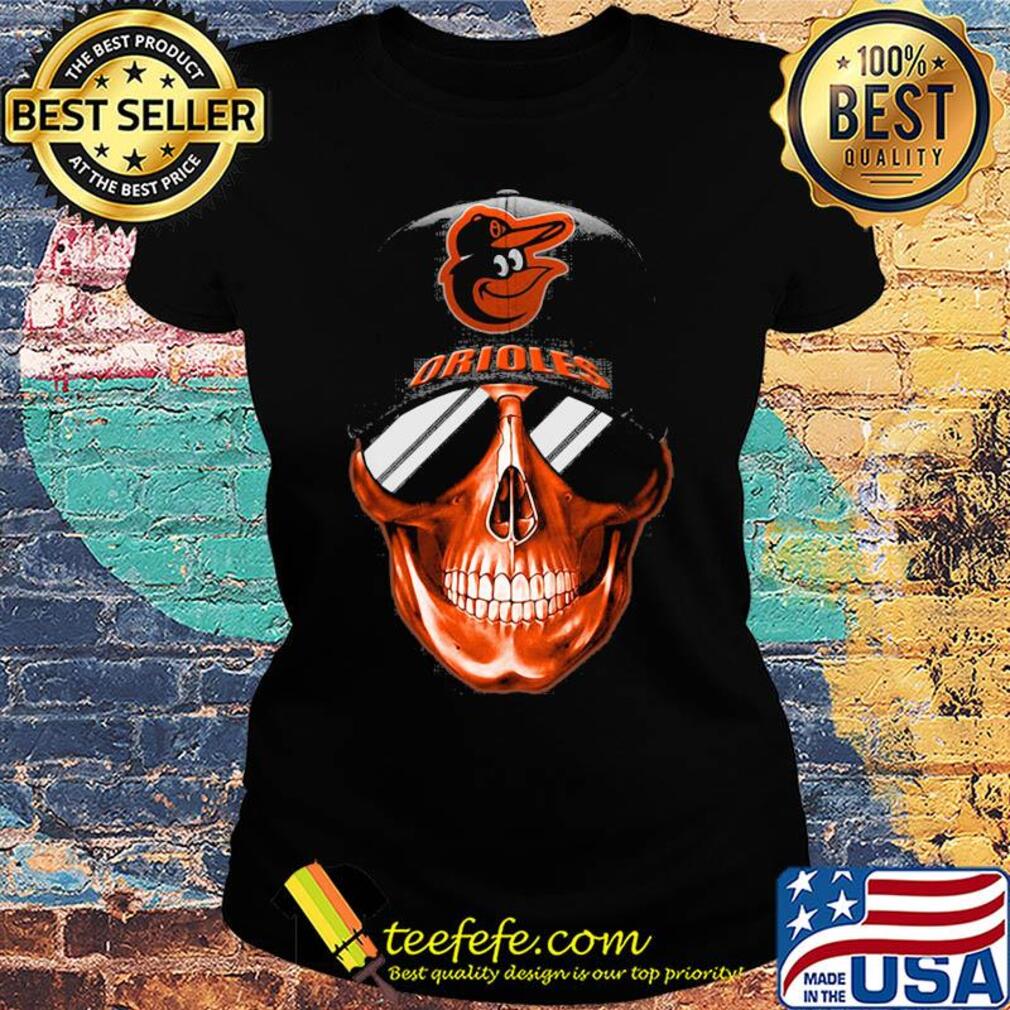 Skull smile baltimore orioles baseball s Ladies tee Skull smile baltimore orioles baseball s Ladies tee