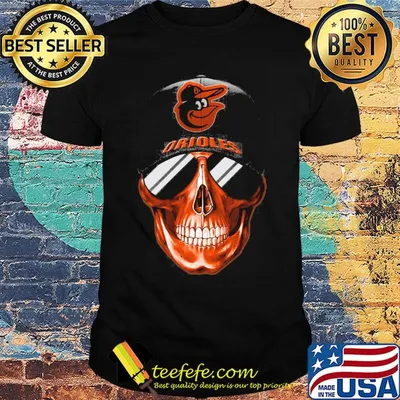 Skull smile baltimore orioles baseball shirt