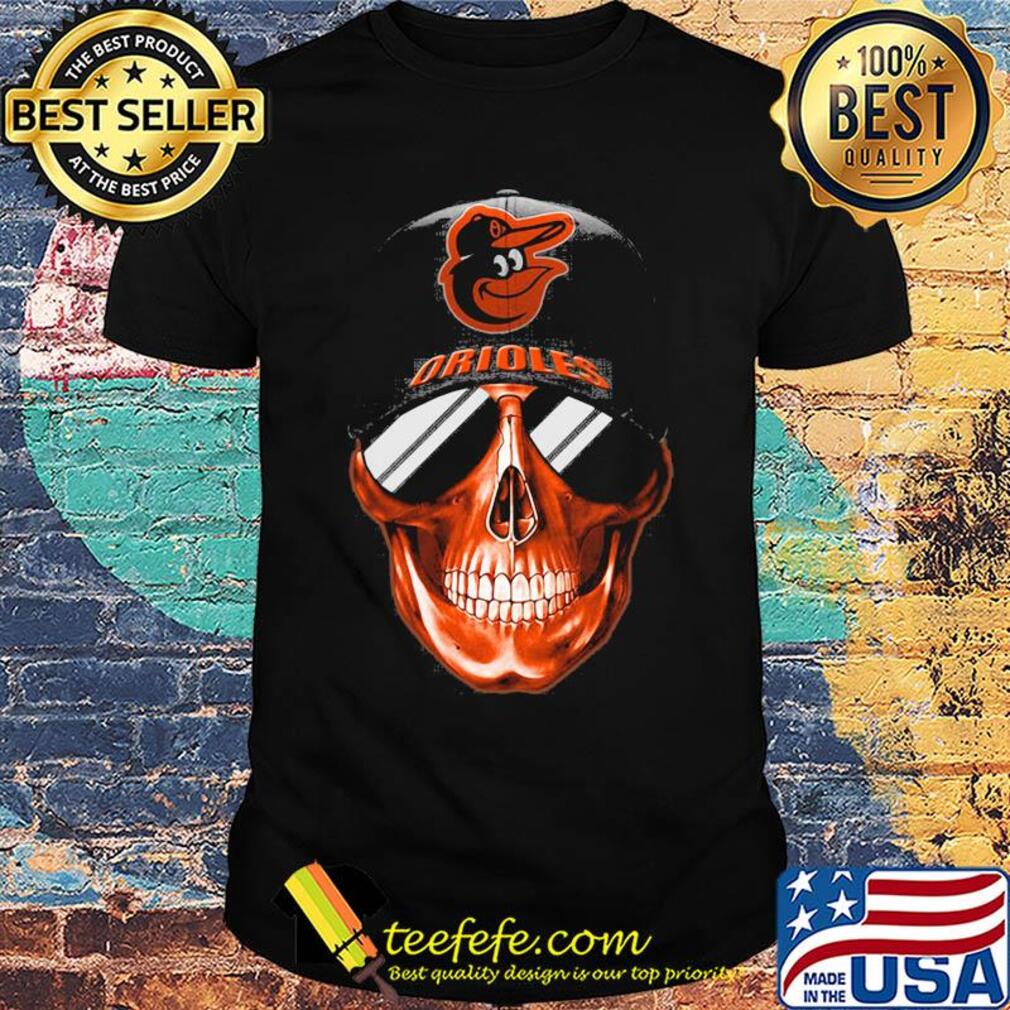 Skull smile baltimore orioles baseball shirt