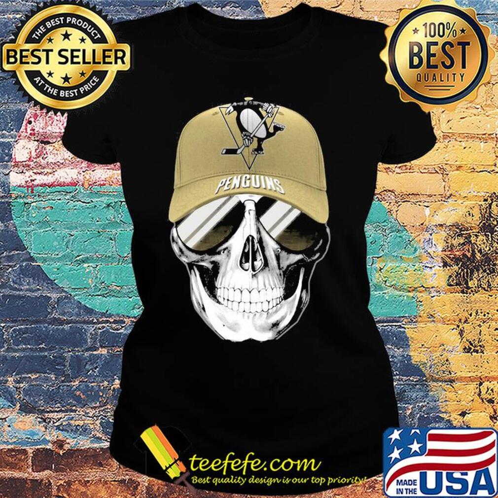 Skull smile pittsburgh penguins hockey s Ladies tee Skull smile pittsburgh penguins hockey s Ladies tee