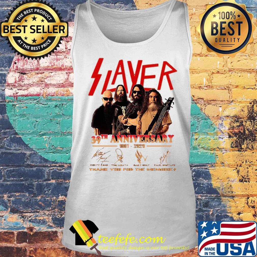 Slayer 39th anniversary 1981 2020 thank you for the memories signatures s Tank top Slayer 39th anniversary 1981 2020 thank you for the memories signatures s Tank top
