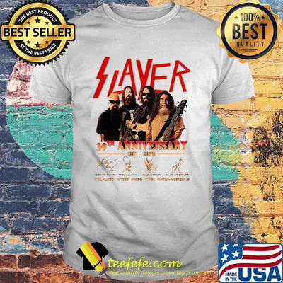 Slayer 39th anniversary 1981 2020 thank you for the memories signatures shirt