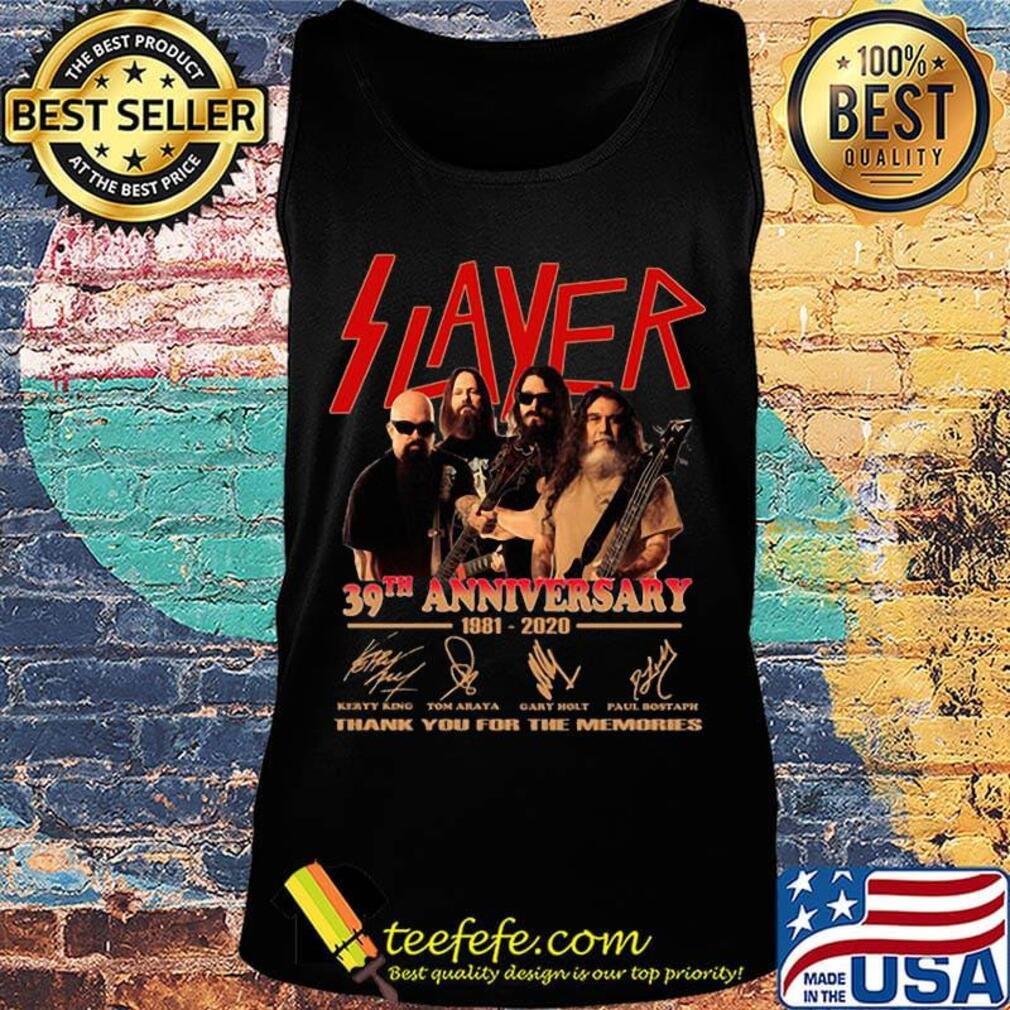 Slayer band 39th anniversary 1981 2020 thank you for the memories signatures s Tank top Slayer band 39th anniversary 1981 2020 thank you for the memories signatures s Tank top