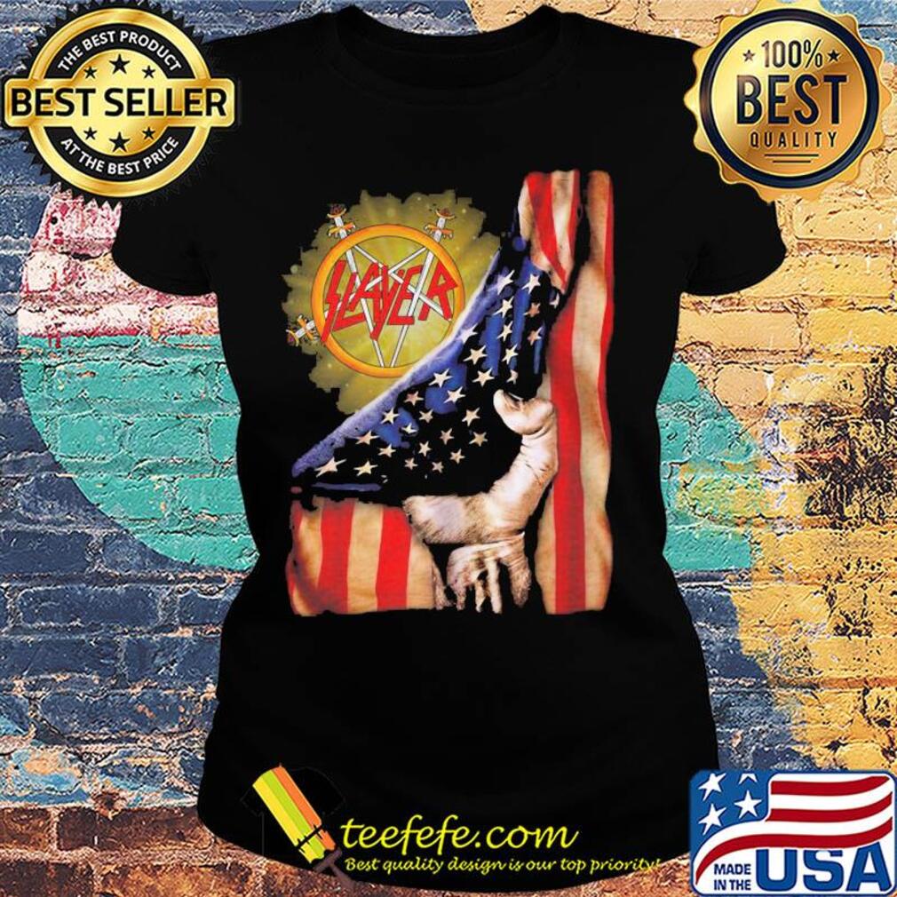 Slayer band american flag happy independence day s Ladies tee Slayer band american flag happy independence day s Ladies tee