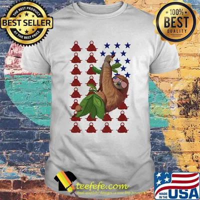 Sloth american flag happy independence day shirt