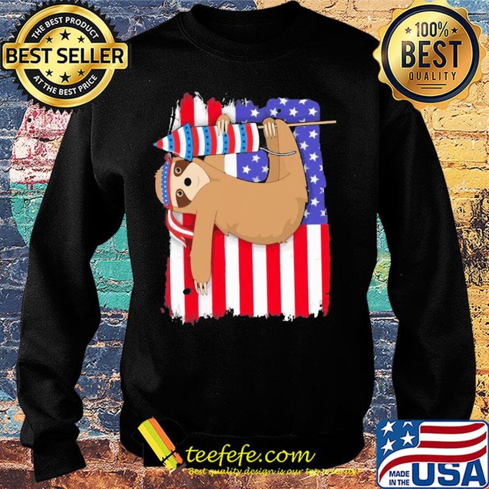 Sloth American flag veteran Independence day s Sweater Sloth American flag veteran Independence day s Sweater