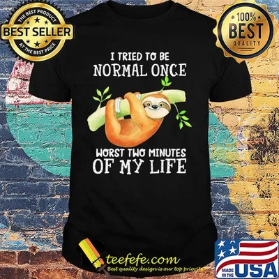 Sloth I tried to be normal once worst two minutes of my life shirt