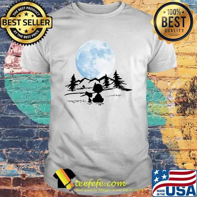 Snoopy and charlie brown camping moon shirt