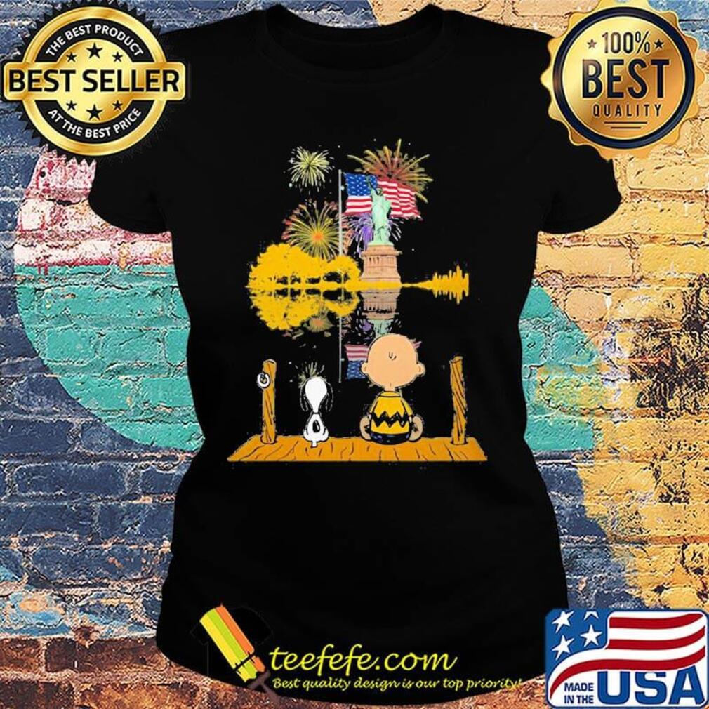Snoopy and charlie brown firework american flag independence day s Ladies tee Snoopy and charlie brown firework american flag independence day s Ladies tee