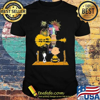 Snoopy and charlie brown firework american flag independence day shirt