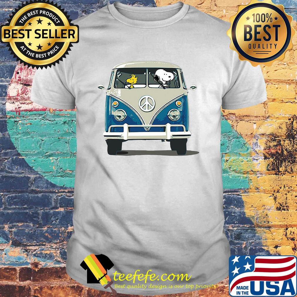 Snoopy and woodstock driving bus shirt
