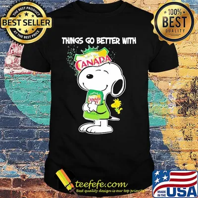 Snoopy and woodstock things go better with canada dry shirt