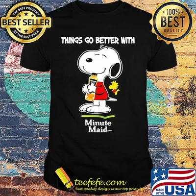 Snoopy and woodstock things go better with minute maid shirt