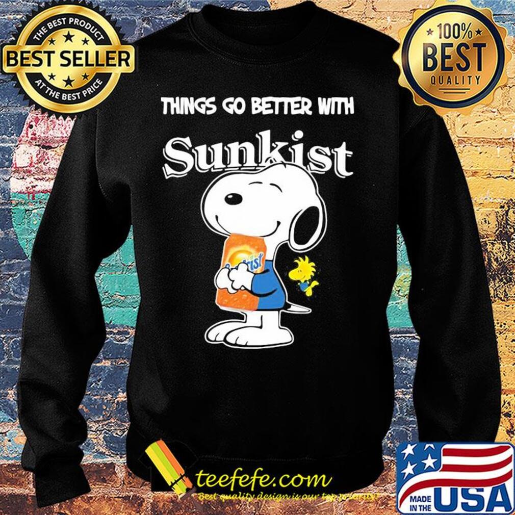 Snoopy and woodstock things go better with sunkist s Sweater Snoopy and woodstock things go better with sunkist s Sweater