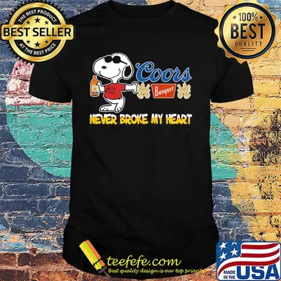 Snoopy coors banquet beer never broke my heart shirt