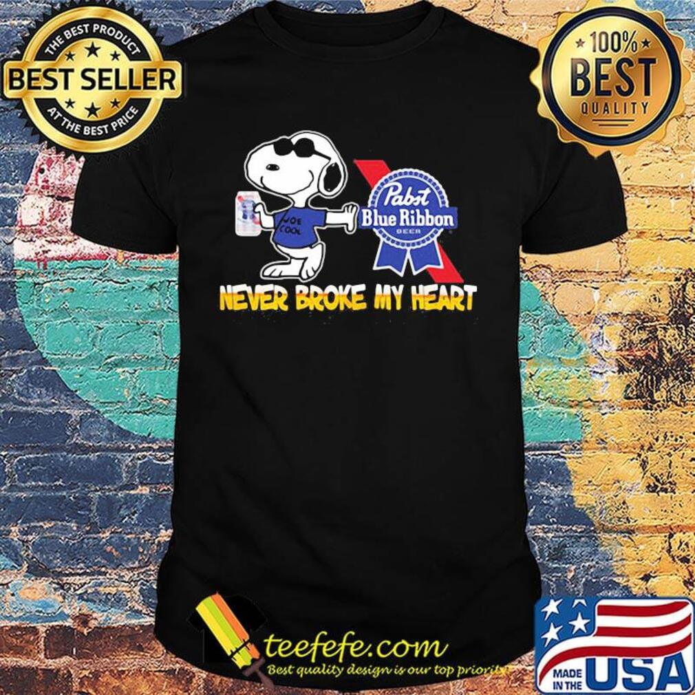 Snoopy drink pabst blue ribbon beer never broke my heart shirt Snoopy drink pabst blue ribbon beer never broke my heart shirt