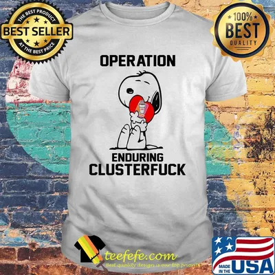 Snoopy hug heart dunkin donuts operation enduring clusterfuck shirt