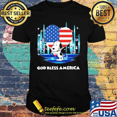 Snoopy hug heart god bless america flag independence day shirt