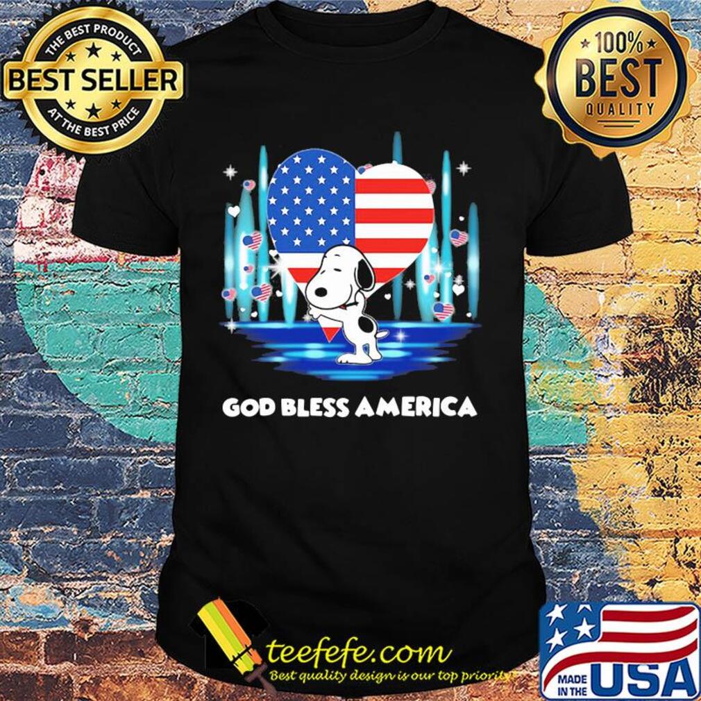 Snoopy hug heart god bless america flag independence day shirt
