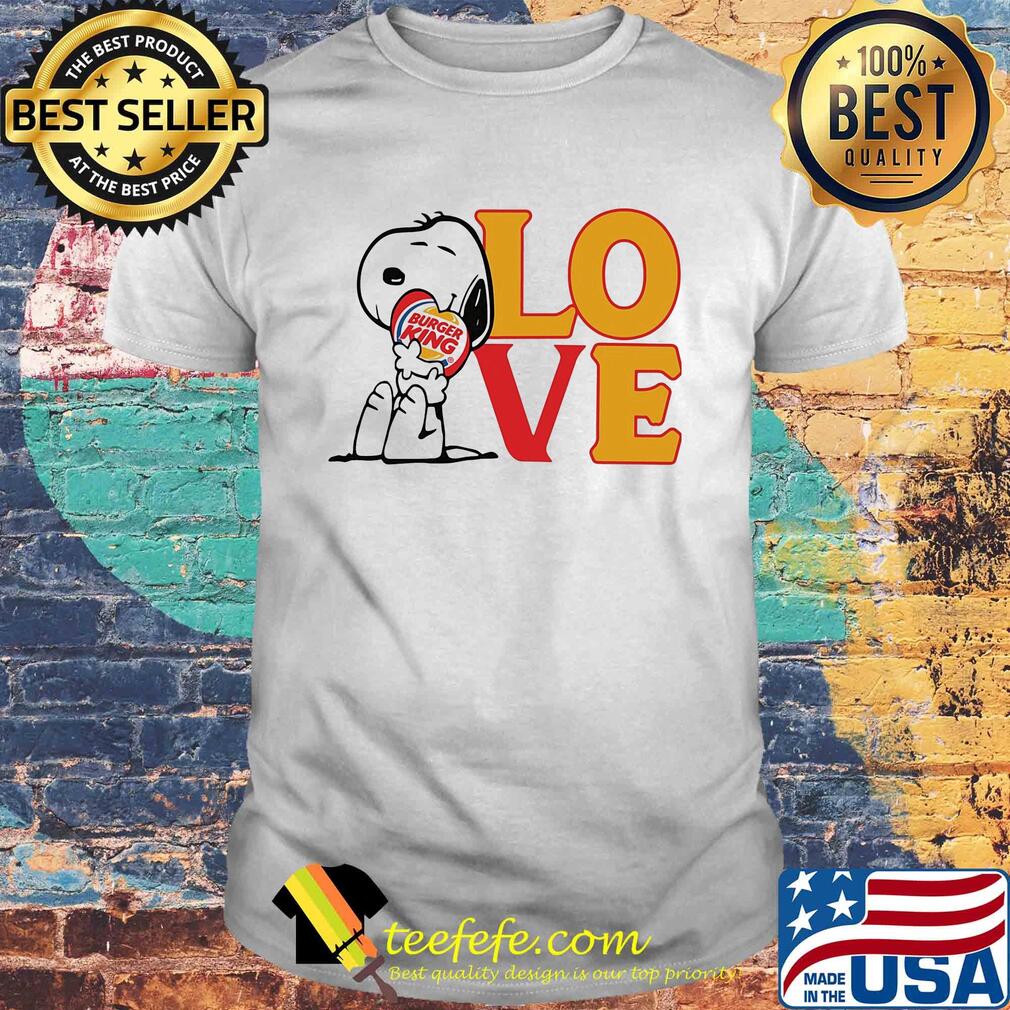 Snoopy hug heart love burger king shirt