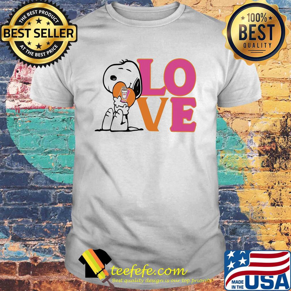 Snoopy hug heart love dunkin donuts shirt