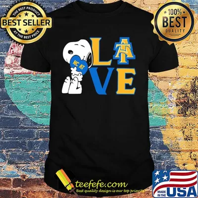 Snoopy hug heart love north carolina agricultural and technical state university shirt