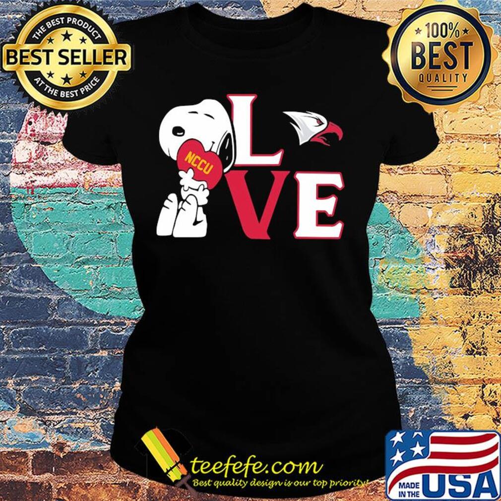 Snoopy hug heart love north carolina central eagles s Ladies tee Snoopy hug heart love north carolina central eagles s Ladies tee