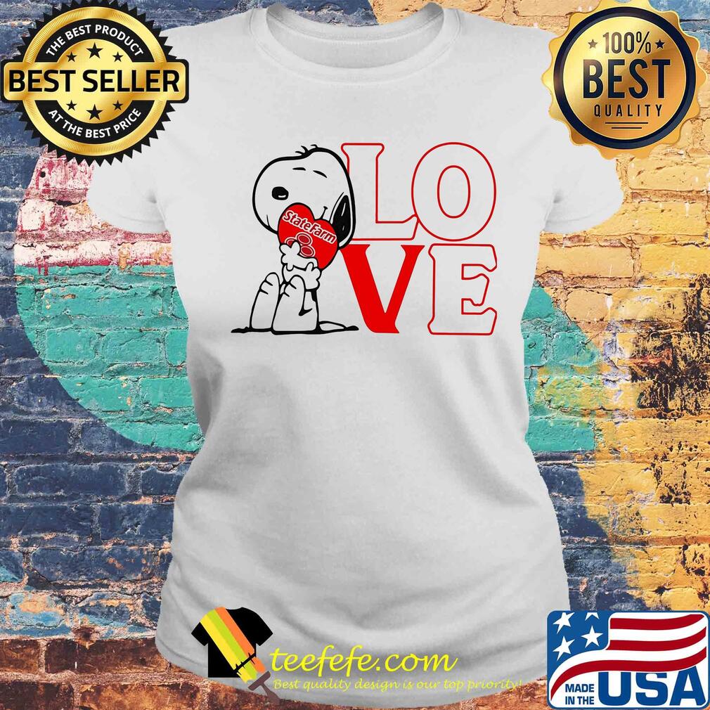 Snoopy hug heart love state farm s Laides tee Snoopy hug heart love state farm s Laides tee
