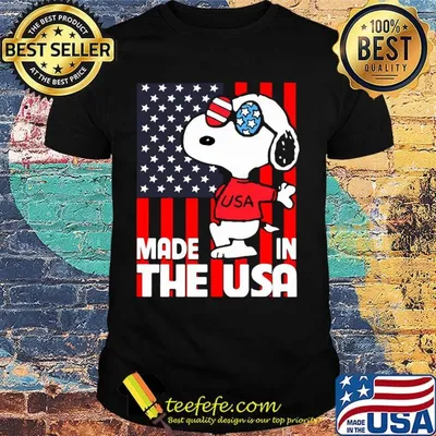 Snoopy made in the usa flag independence day shirt
