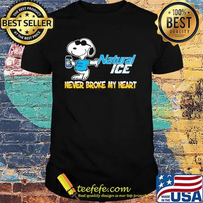 Snoopy natural ice beer never broke my heart shirt