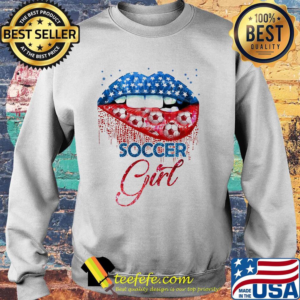 Soccer girl lip American flag veteran Independence day s Sweater Soccer girl lip American flag veteran Independence day s Sweater