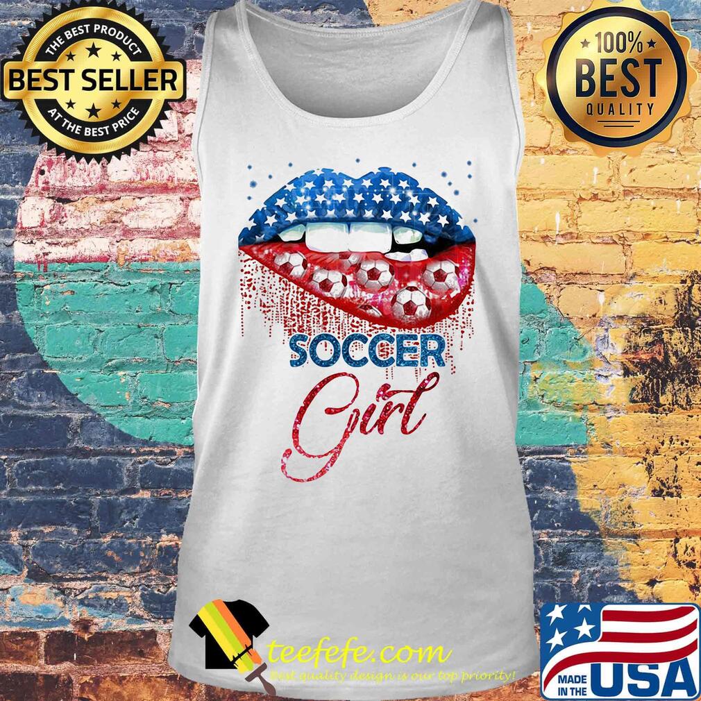 Soccer girl lip American flag veteran Independence day s Tank top Soccer girl lip American flag veteran Independence day s Tank top