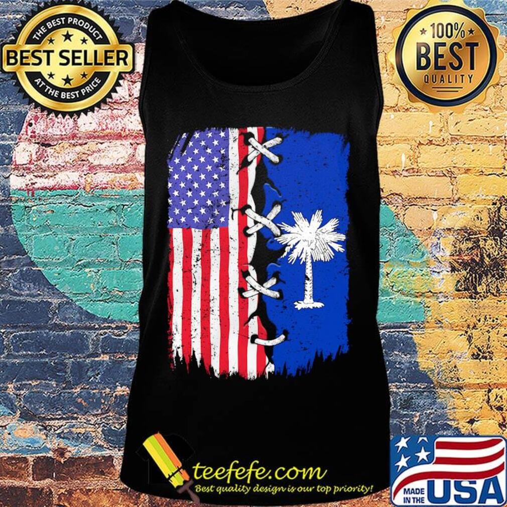 South Carolina And American Flag Independence Day Shirt Tank top South Carolina And American Flag Independence Day Shirt Tank top