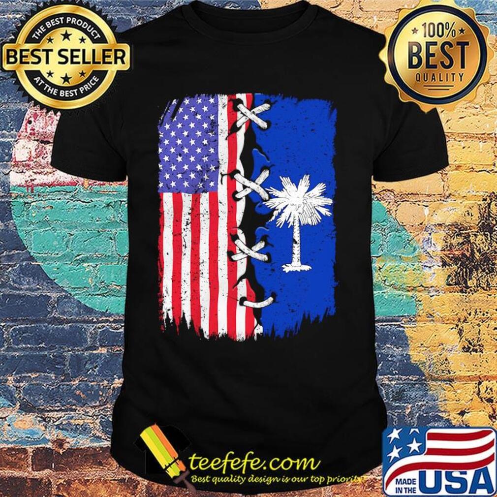 South Carolina And American Flag Independence Day Shirt South Carolina And American Flag Independence Day Shirt
